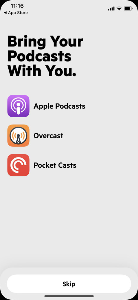 Castro Import podcasts screenshot