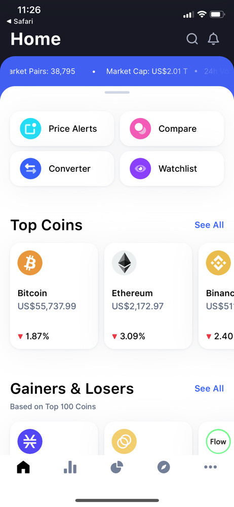 CoinMarketCap Home screenshot