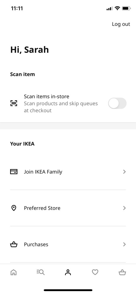 IKEA Account screenshot