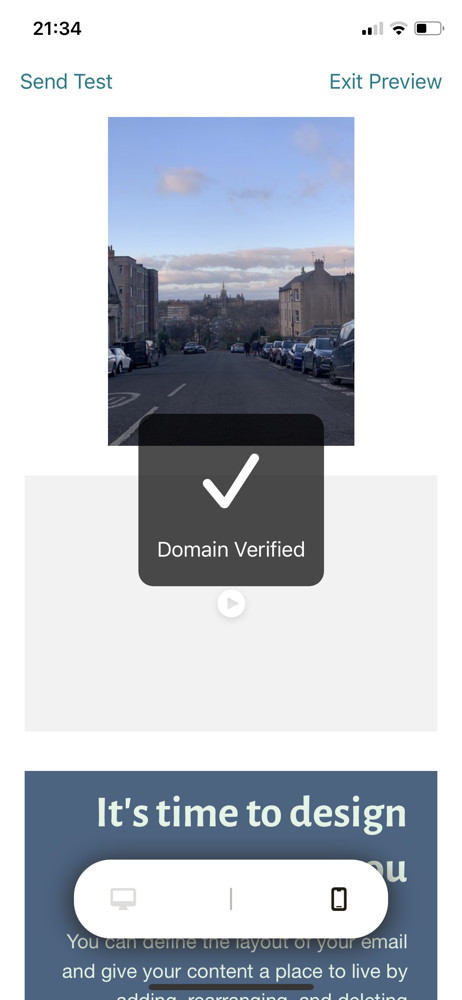 Mailchimp Account verified screenshot