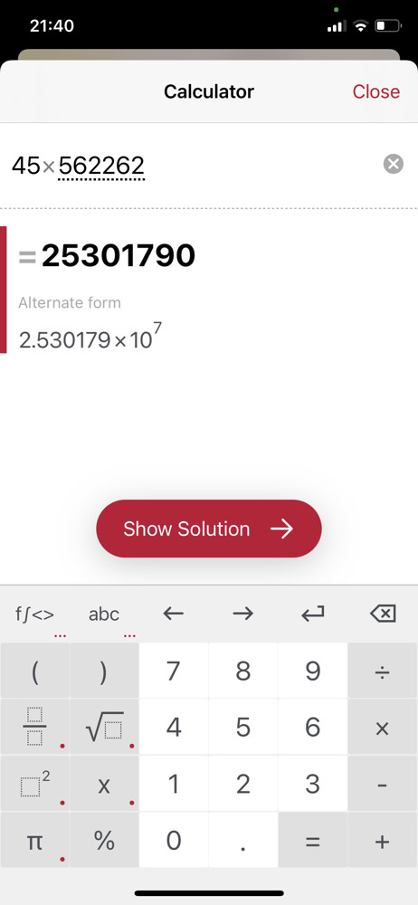 Photomath Calculator screenshot