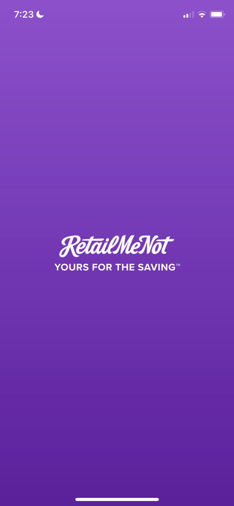 RetailMeNot Splash screen screenshot