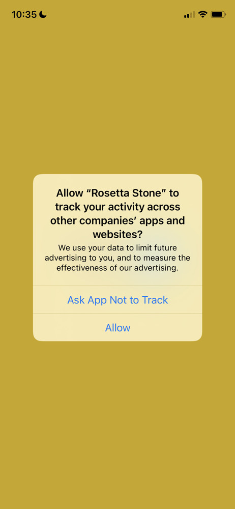 Rosetta Stone Enable tracking screenshot