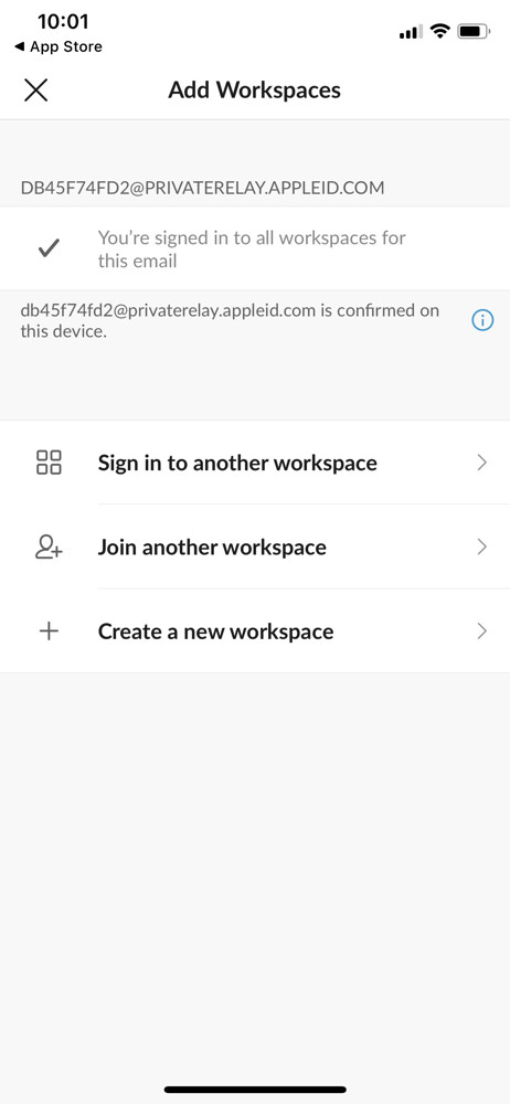 Slack Create workspace screenshot