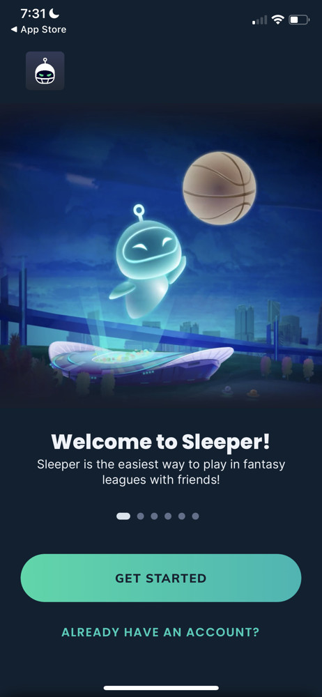 Screenshot from the Sleeper iOS app
