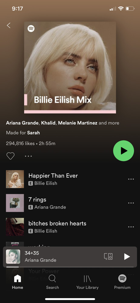 Spotify Playlist screenshot