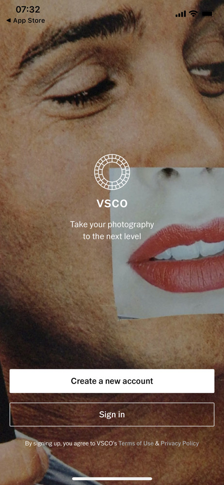 VSCO Start screen screenshot
